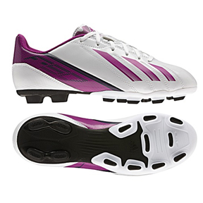 adidas Womens F5 TRX FG Soccer Shoes (White/Pink)