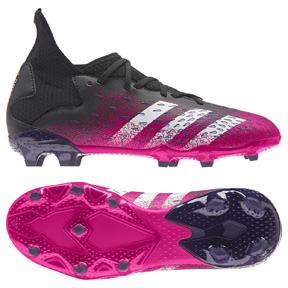 adidas Youth  Predator Freak.3 FG Soccer Cleats (Black/Shock Pink)