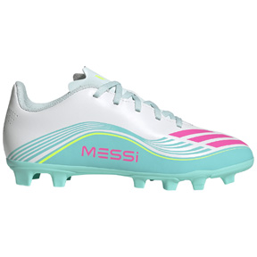 adidas Youth  Messi F50 Club FG Shoes (White/Pink/Aqua)