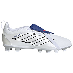 adidas Youth  Predator Club FT FG Soccer Shoes (White/Metallic/Blue)
