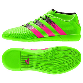 adidas Youth ACE 16.3 PrimeMesh Indoor Soccer Shoes (Solar Green)