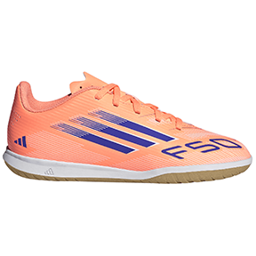 adidas Youth  F50 Club Indoor Soccer Shoes (Beam Orange/Lucid Blue)