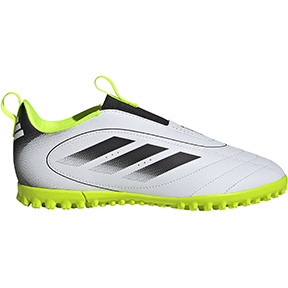 adidas Youth  Goletto IX Laceless Turf Soccer Shoes (White/Black/Lemon)