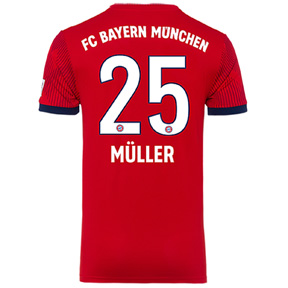 adidas Youth Bayern Munich Muller #25 Soccer Jersey (Home 18/19)