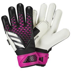 adidas Youth  Predator Match Fingersave Glove (Black/White/Pink)
