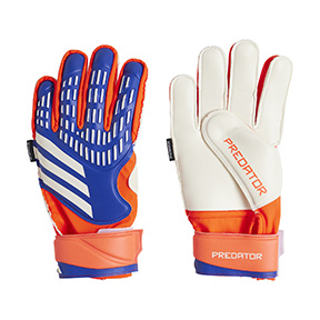 adidas Youth  Predator Match Fingersave Glove (Blue/White/Red)