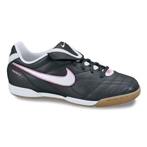 Nike Youth Tiempo Natural III Indoor Soccer Shoes (Black/White/Pink)