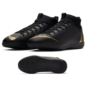 Nike Youth Superfly 6 Academy GS Indoor Soccer Shoes (Black/Gold)
