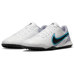 Nike  Tiempo Legend 9 Academy Turf Soccer Shoes (White/Blast/Blue)
