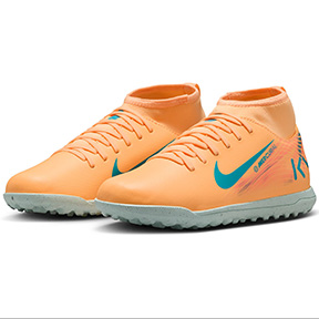 Nike Youth   Mbappe Mercurial Superfly 10 Club Turf Shoes (Melon/Igloo)