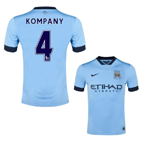 Nike Manchester City Kompany #4 Soccer Jersey (home 14 15 