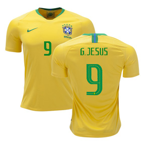 Nike Youth Brazil Jesus #9 Jersey (Home 18/19)