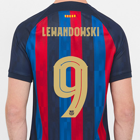 Nike  Barcelona  Lewandowski #9 Soccer Jersey (Home 22/23)