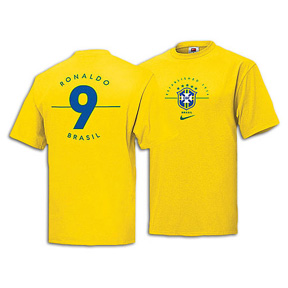 Ronaldoboots on Nike Brasil   Brazil Ronaldo  9 Player Soccer Tee    Soccerevolution