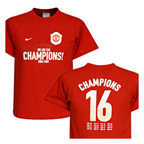 Nike Youth Manchester United 2007 EPL Champs Soccer Tee (Red)