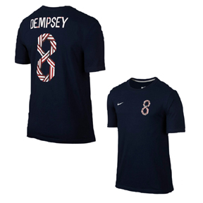 Nike USA Dempsey #8 World Cup 2014 Soccer Tee (Navy)
