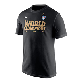 Nike USWNT 3 Star World Cup Champions Mens Soccer Tee (Black)