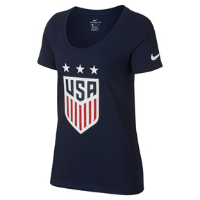 Nike Womens   USA  USWNT 3-Star Crest Soccer Tee (Navy 18/19)