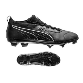 Puma  ONE 3 Leather FG Soccer Shoes (Black/Black)
