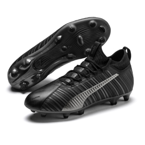 Puma  ONE 5.3 FG/AG Soccer Shoes (Black/Silver)