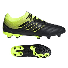 adidas Copa 19.3 FG Soccer Shoes (Core Black/Solar Yellow)