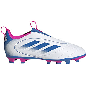 adidas Youth  Goletto IX Laceless FG Soccer Shoes (White/Blue/Pink)