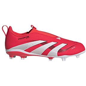 adidas Youth  Predator League Laceless FG Soccer Shoes (Red/White)