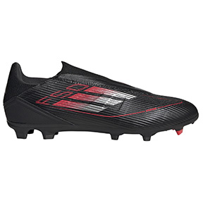 adidas  F50 League Laceless FG Soccer Shoes (Black/Iron/Red)