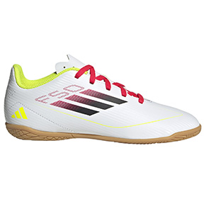 adidas Youth  F50 Club Indoor Soccer Shoes (White/Solar Yellow)