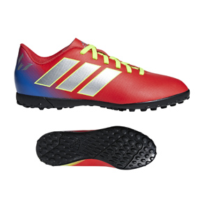 adidas Youth Nemeziz Messi 18.4 Turf Soccer Shoes (Active Red/Silver)