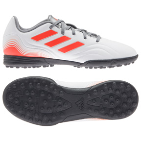 adidas Youth  Copa Sense.3 Turf Soccer Shoes (White/Solar Red)