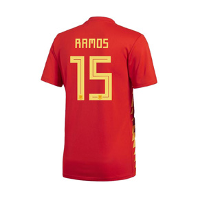 adidas Spain Ramos #15 Soccer Jersey (Home 18/19)