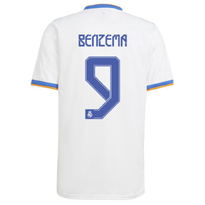 adidas Youth  Real Madrid  Benzema #9 Soccer Jersey (Home 21/22)