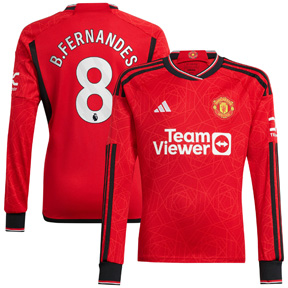 adidas  Manchester United Fernandes #8 LS Jersey (Home 23/24)
