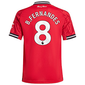 adidas Youth  Manchester United Fernandes #8  Soccer Jersey (Home 25/26)