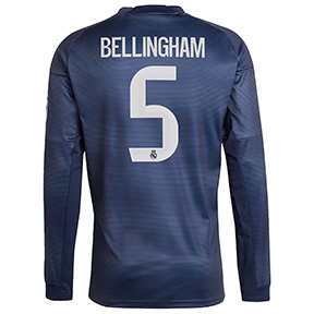 adidas  Real Madrid Bellingham #5  Long Sleeve Soccer Jersey (Away 25/26)