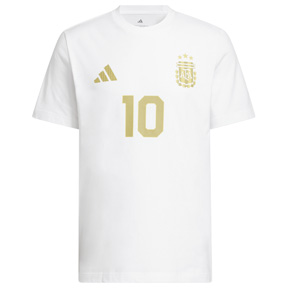 adidas  Argentina Lionel Messi #10 Soccer Tee (White/Gold)