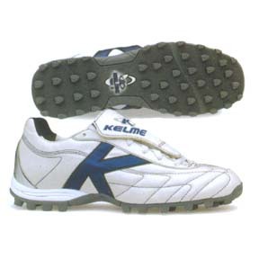 Kelme Master Turf Soccer Shoes (White/Royal/Silver)
