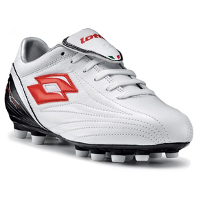 Lotto Youth Zhero Leggenda LT FG Soccer Shoes (White/Red)
