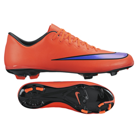 Nike Youth Mercurial Vapor  X FG Soccer Shoes (Bright Crimson)