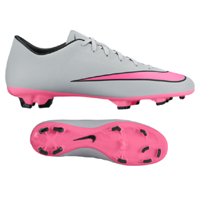 Nike Mercurial Victory V FG Soccer Shoes (Wolf Grey/Pink)