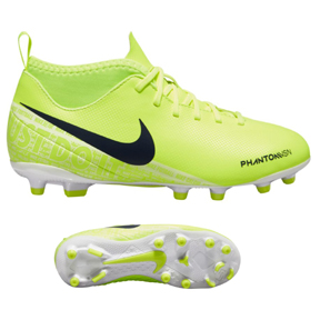 Nike Youth Phantom Vision Club DF MG Soccer Shoes (Volt/White)