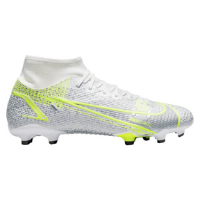 Nike Youth  Mercurial  Superfly 8 Academy FG Soccer Shoes (White/Volt)