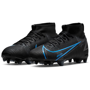 Nike Youth  Mercurial  Superfly 8 Academy FG Shoes (Black/Blue)