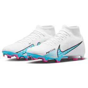 Nike   Zoom  Mercurial Superfly 9 Academy MG Shoes (White/Pink/Blue)
