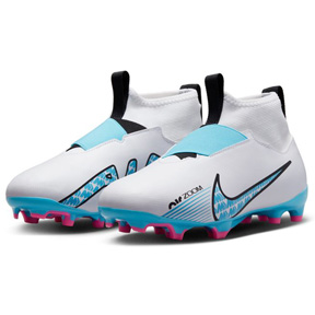 Nike Youth   Zoom Mercurial Superfly 9 Academy FG (White/Blue/Pink)