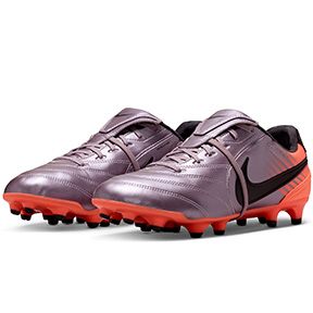Nike  Tiempo Ligera Pro FT FG Soccer Shoes (Lilac/Black/Orange)