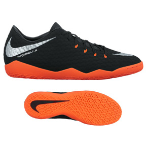 Nike HyperVenomX Phelon III Indoor Soccer Shoes (Black/Silver)