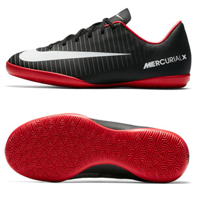 Nike Youth Mercurial Victory  VI Indoor Shoes (Black/Grey)
