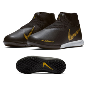 Nike Youth Phantom Vision Academy DF Turf Shoes (Black/Gold)